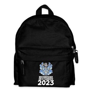Bootsführerschein 2023 Motorboot Geschenk - Kinder Rucksack - Schwarz - Vorne