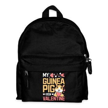 My Cute Guinea Pig is my Valentine - Kinder Rucksack - Schwarz - Vorne