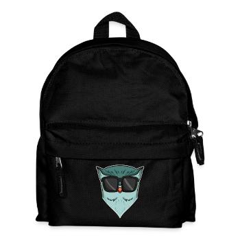 Hibou avec des lunettes de soleil - Sac à dos Enfant - noir - Devant