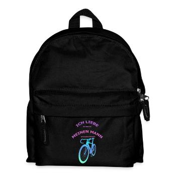 Rennrad Liebe meinen Mann! Perspektive Rosa-Türkis - Kinder Rucksack - Schwarz - Vorne