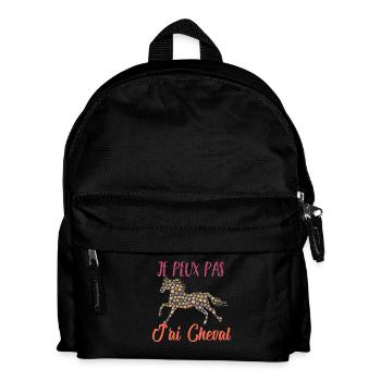 Je peux pas j'ai cheval florale poney equitation - Sac à dos Enfant - noir - Devant