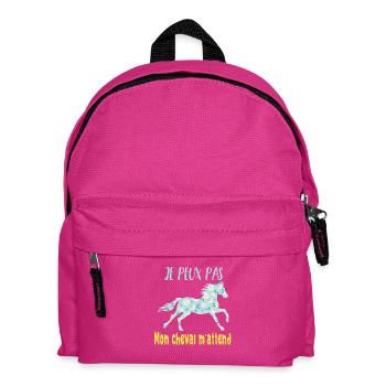 Je peux pas mon cheval m'attend - florale poney - Sac à dos Enfant - fuchsia - Devant