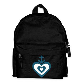 Herz Anker Norddeutschland Seemann Matrose Kapitän - Kinder Rucksack - Schwarz - Vorne