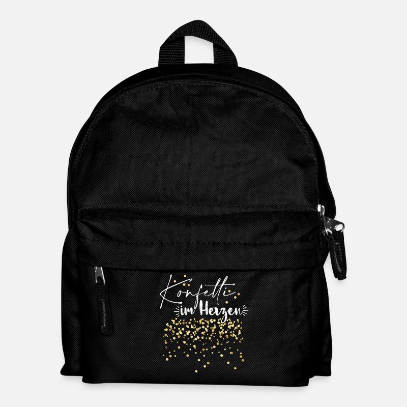 Konfetti im Herzen - Kinder Rucksack - Schwarz