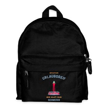 Schweden, Leuchtturm Pater Noster, Urlaubsreif - Kinder Rucksack - Schwarz - Vorne