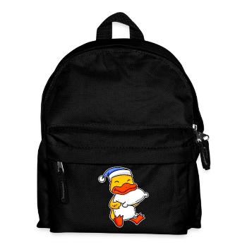 Duck with pillow and sleeping cap - Kids' Backpack - black - Front