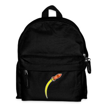 Rakete Orange - Kinder Rucksack - Schwarz - Vorne