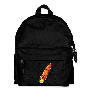 Rakete Orange - Kinder Rucksack - Schwarz - Vorne