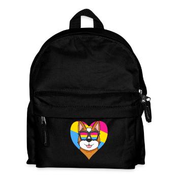 Pansexuel Chien Gallois Corgi Pembroke Coeur Cadeau - Sac à dos Enfant - noir - Devant