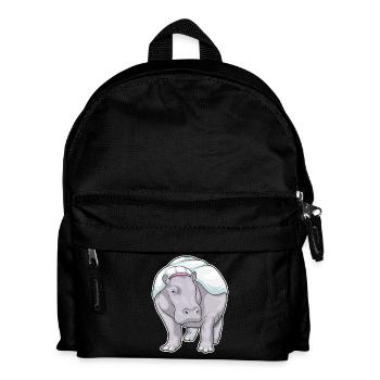 Hippo Bride Wedding - Kids' Backpack - black - Front