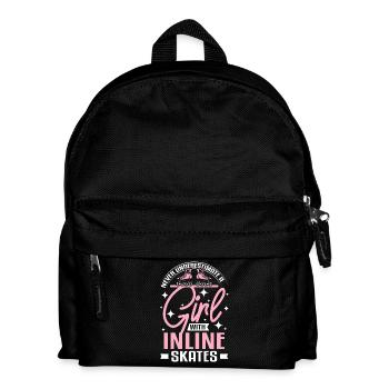 Never underastemate a girl with inline skates - Kids' Backpack - black - Front