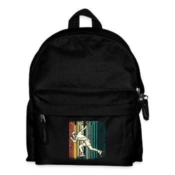Retro Vintage rollerblade inline skating - Kids' Backpack - black - Front