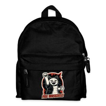 Kitty Rockstars Wut einer Katze und der Maschine - Kinder Rucksack - Schwarz - Vorne