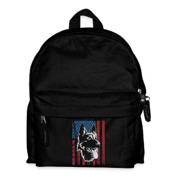 Deutscher Schäferhund USA - Kinder Rucksack - Schwarz - Vorne
