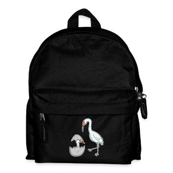 Kraniche Familie - Kraniche mit Baby - Kinder Rucksack - Schwarz - Vorne