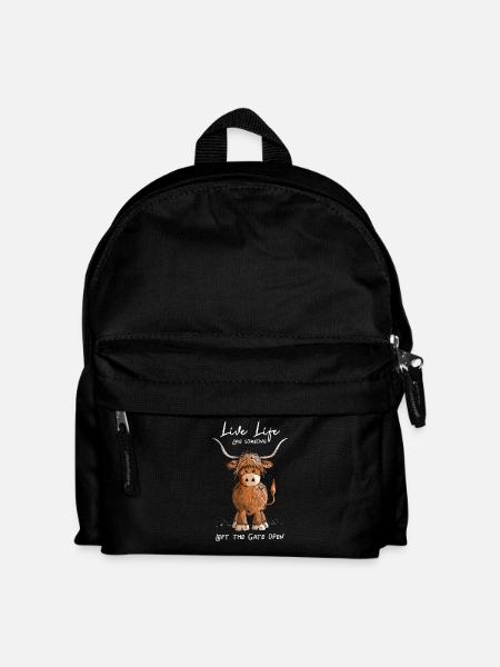 Scottish Highland cattle - Kids' Backpack - black