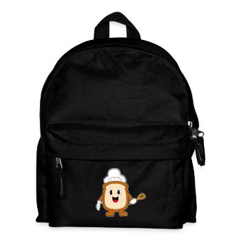 Brot Bäcker Kochlöffel Backen - Kinder Rucksack - Schwarz - Vorne