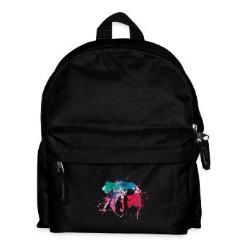 Splash Art Elefanten - Kinder Rucksack - Schwarz - Vorne