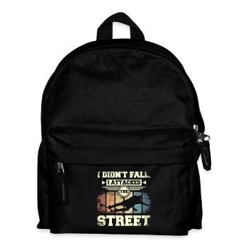 I didn't fall I attacked the street, skateboarding - Kids' Backpack - black - Front