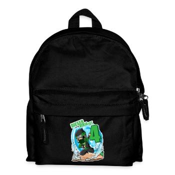 Geburtstag Junge Ninja Grün - 4 Jahre Vier - Kinder Rucksack - Schwarz - Vorne