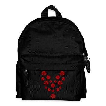HERZ. HERZ. HEILIGER VALENTINSTAG. LIEBE. LIEBE. HERZ - Kinder Rucksack - Schwarz - Vorne