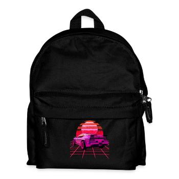 Retro Wave super Car Sunset - Kids' Backpack - black - Front