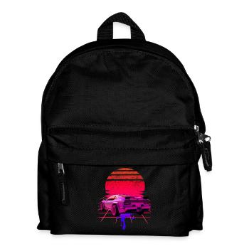 Retro Wave Supercar Sunset - Sac à dos Enfant - noir - Devant