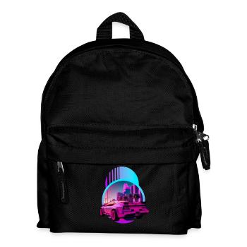Retro Wave Supercar Vaporwave - Kids' Backpack - black - Front