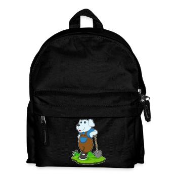 Hund Gärtner Schaufel Garten - Kinder Rucksack - Schwarz - Vorne