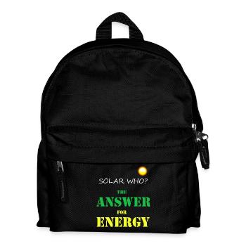 Solaire QUI ? Énergie solaire photovoltaïque renouvelable - Sac à dos Enfant - noir - Devant