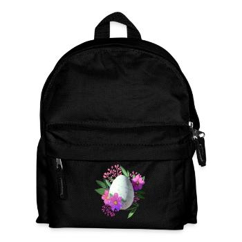 Blumen Osterei Floral - Kinder Rucksack - Schwarz - Vorne