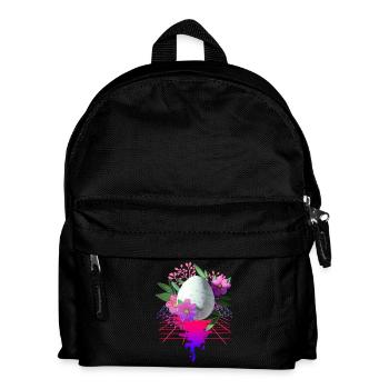Easter Egg Flowers Art Retro Wave - Kids' Backpack - black - Front