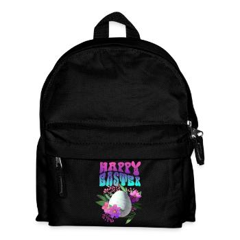 Frohe Ostern Osterei Floral - Kinder Rucksack - Schwarz - Vorne