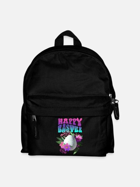 Frohe Ostern Osterei Floral - Kinder Rucksack - Schwarz