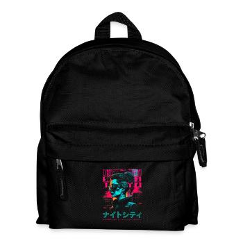 Cyber girl Tokyo - Night city - Kids' Backpack - black - Front