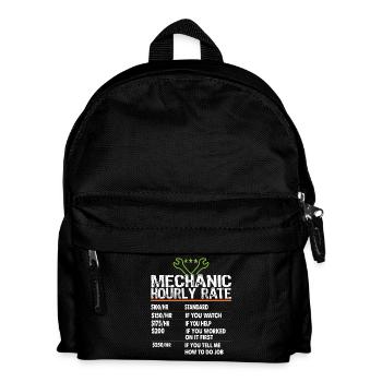 Mechanic hourly rate Mechanic worker Labor Rates - Kinder Rucksack - Schwarz - Vorne