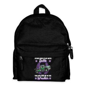 Tow Truck Girls Towing Service Car Profession - Kids' Backpack - black - Front