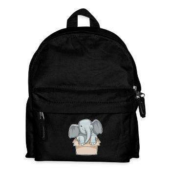 Elefant Karton - Kinder Rucksack - Schwarz - Vorne