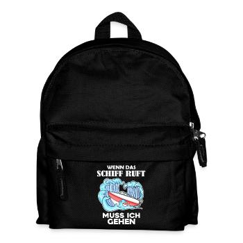 Boote Motorboot Kapitän Boot Seefahrt Geschenk - Kinder Rucksack - Schwarz - Vorne