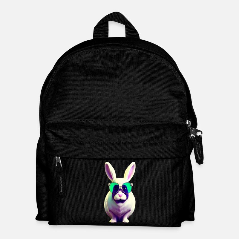 cooles Kaninchen mit Sonnenbrille - Kinder Rucksack - Schwarz