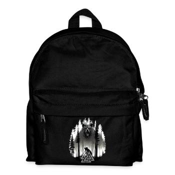 Grizzlybär Bär Valknut Wotansknoten Wald Wikinger - Kinder Rucksack - Schwarz - Vorne