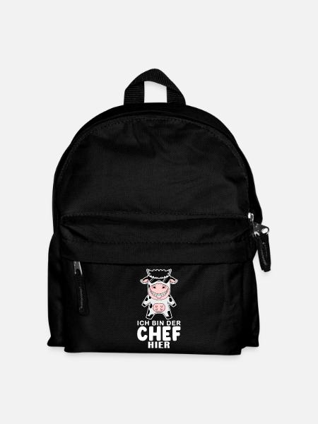 coole Kuh Chef Spruch - Kinder Rucksack - Schwarz