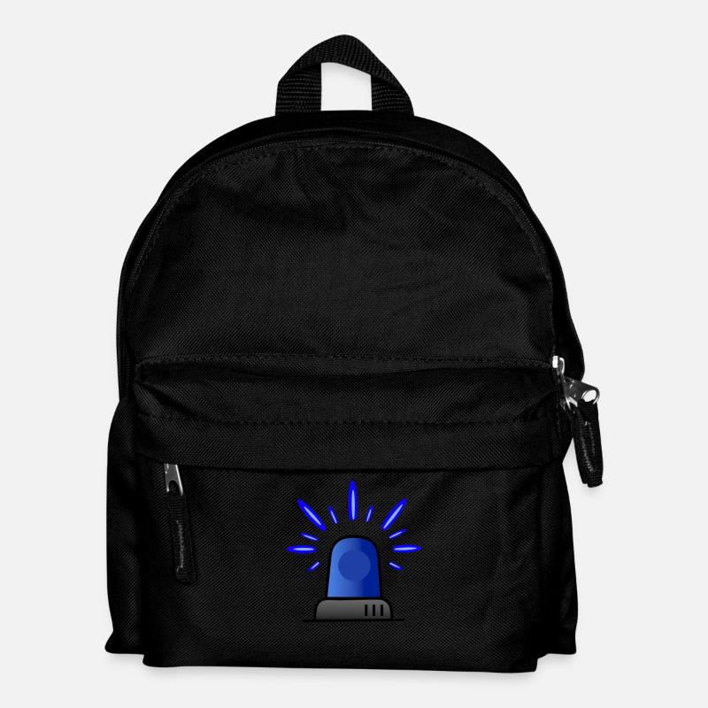 Blaulicht Sirene - Kinder Rucksack - Schwarz
