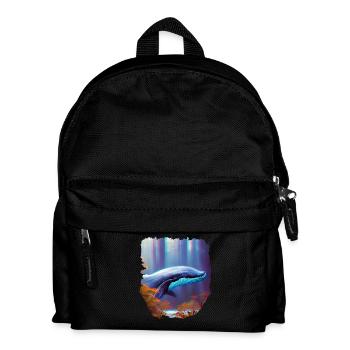 Surrealism Art Whale in the Forest - Kids' Backpack - black - Front