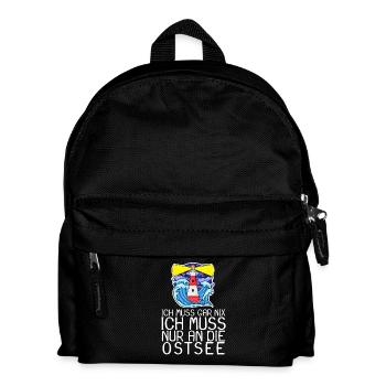 Ostsee Spruch - Kinder Rucksack - Schwarz - Vorne
