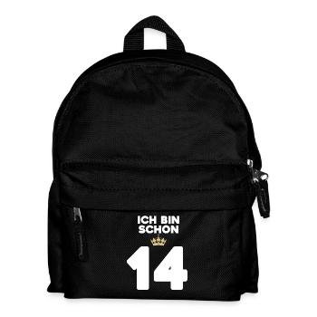 14. Geburtstag Geschenk - 14 Jahre mit Krone - Kinder Rucksack - Schwarz - Vorne