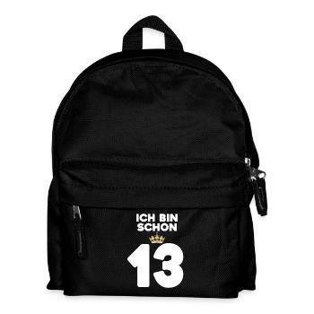 13. Geburtstag Geschenk - 13 Jahre mit Krone - Kinder Rucksack - Schwarz - Vorne