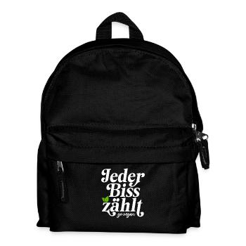Veganer Jeder Biss Zählt Ich Liebe Tiere Go Vegan - Kinder Rucksack - Schwarz - Vorne