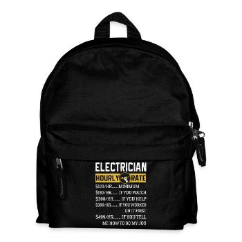 Electrician Gifts Electrician Hourly Rate - Kids' Backpack - black - Front