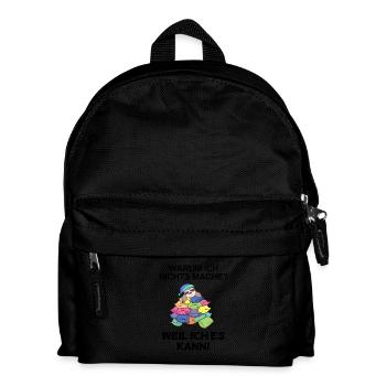 Lustiger Spruch - Nichts machen - Kinder Rucksack - Schwarz - Vorne